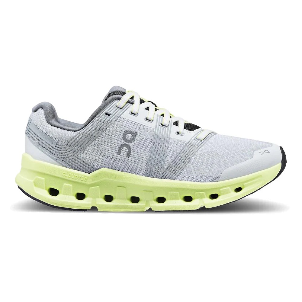 On Running Women's Light Gray and Neon Yellow/Green Sneakers